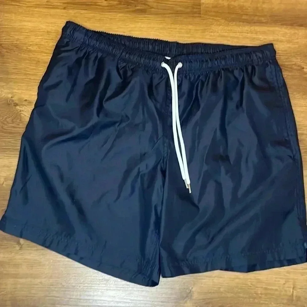 Lands’ End Men’s XL 40-42 Navy Polyester Swim Trunks